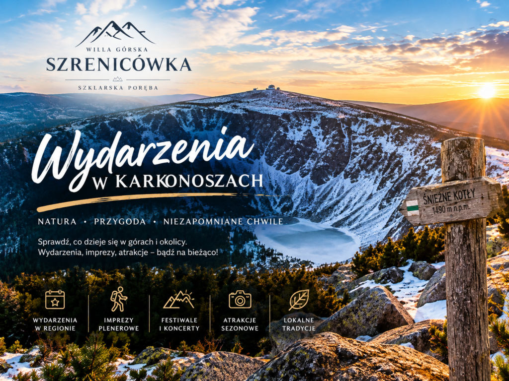 Wydarzenia w Karkonoszach – Szklarska Poręba o zachodzie słońca